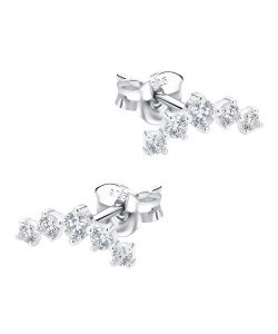 Dainty Sparkle Silver Stud Earring STS-7100